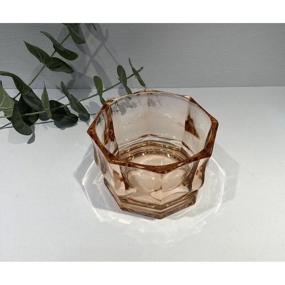 Cambridge Pink Depression Glass Octagonal Bowl Candy Dish Vintage  NO LID